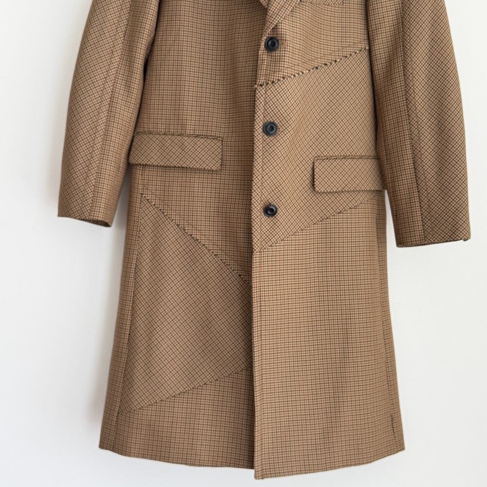 Andersson Bell Coat Womens Medium Wool Blend Checked Houndstooth Patchwork Japan - Picture 6 of 16
